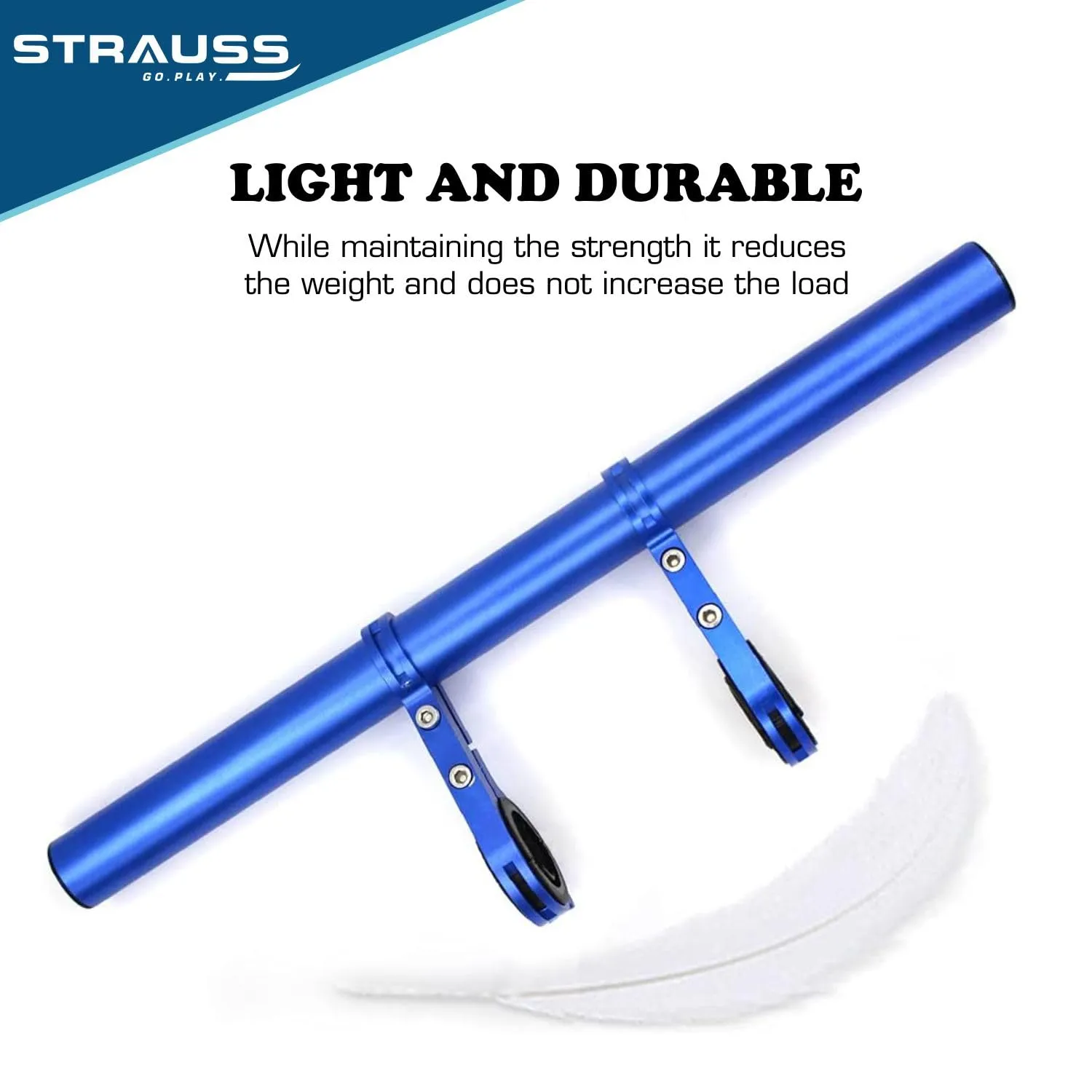 STRAUSS Cycle Handle Bar Extender | Lightweight Durable Bicycle Handle Bar Extension Bracket | Ideal For Holding Motorcycle & E-bike Lamp Speedometer, GPS Phone | Cycling Accessories,(Blue)