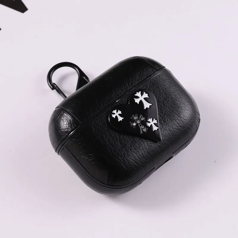 Stylish and Durable Chrome Hearts Leather Airpods Case  For AirPod