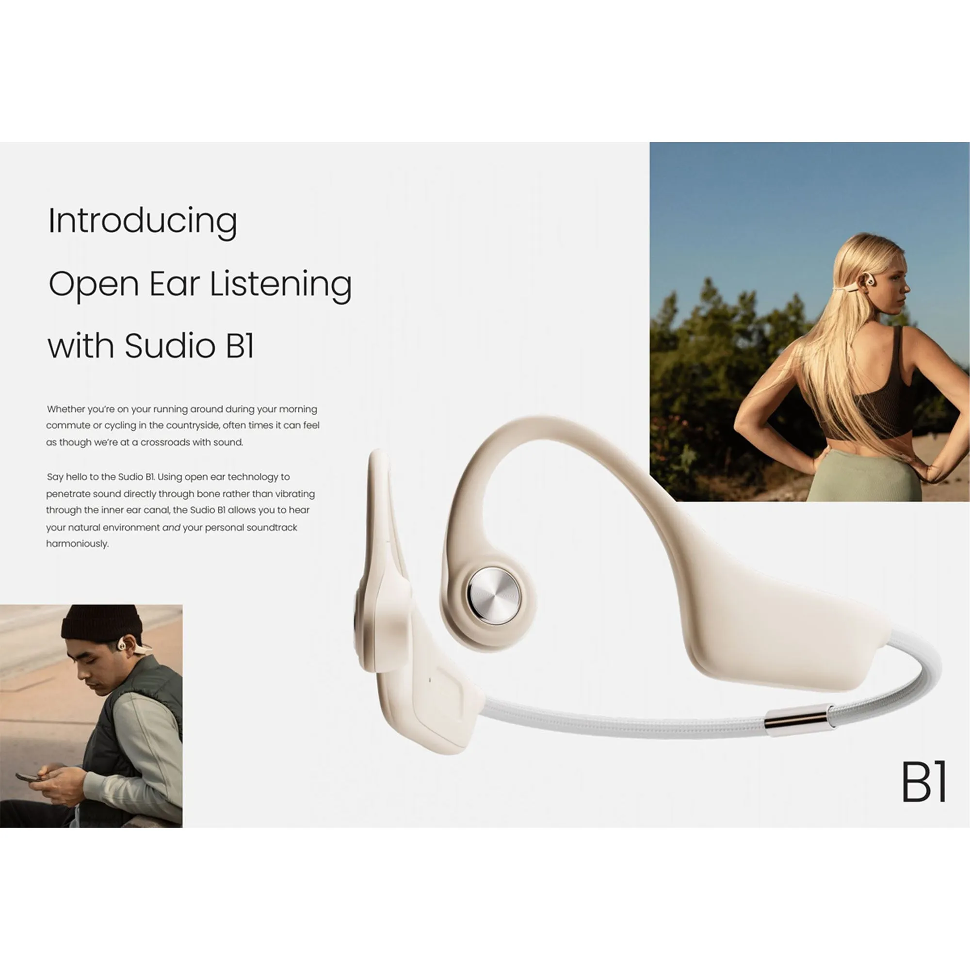 Sudio B1 - Bone Conduction Headphones - Black (Barcode: 7350071387726 )