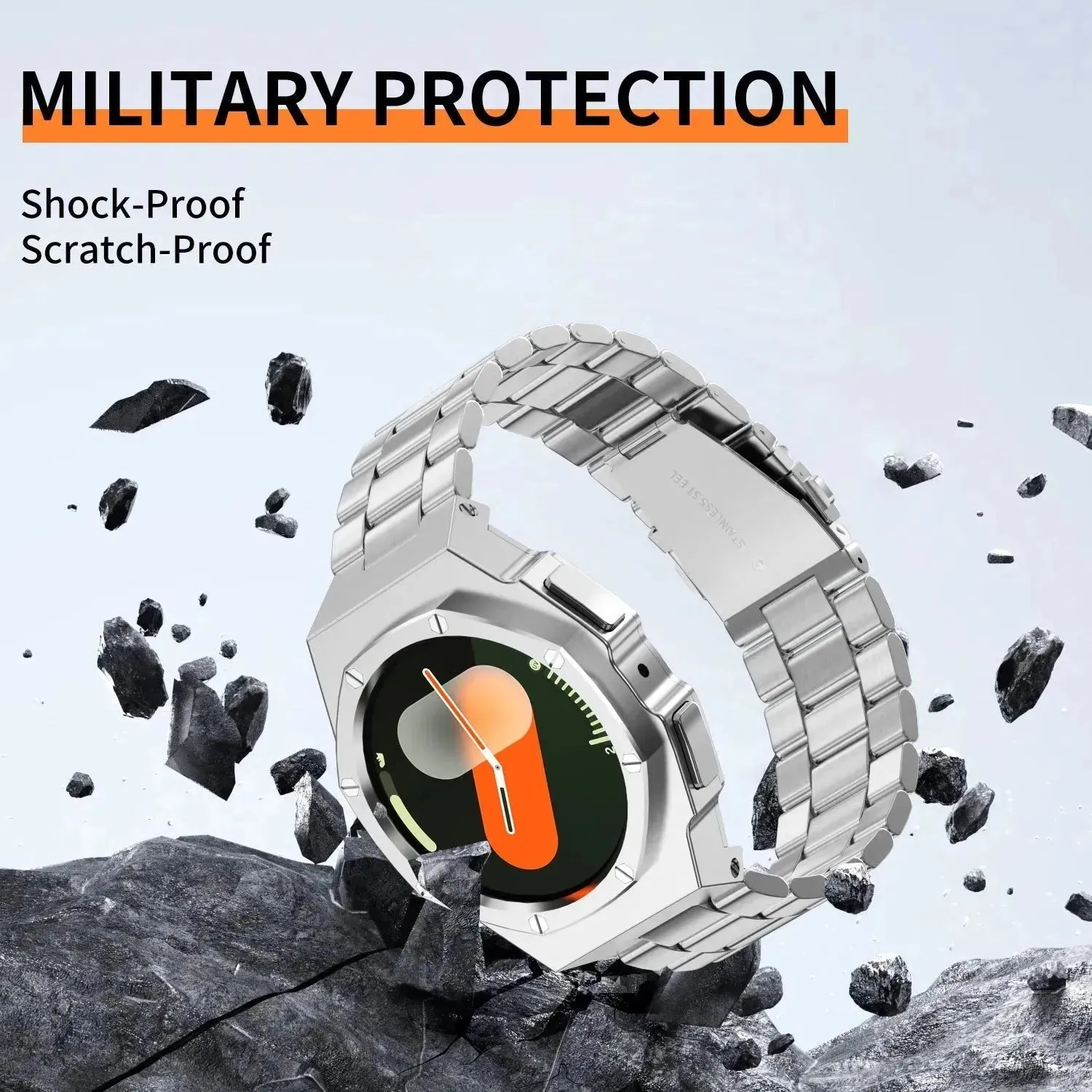 Suitable For Galaxy Watch 7 Generation 44mm Metal Protective Case Strap