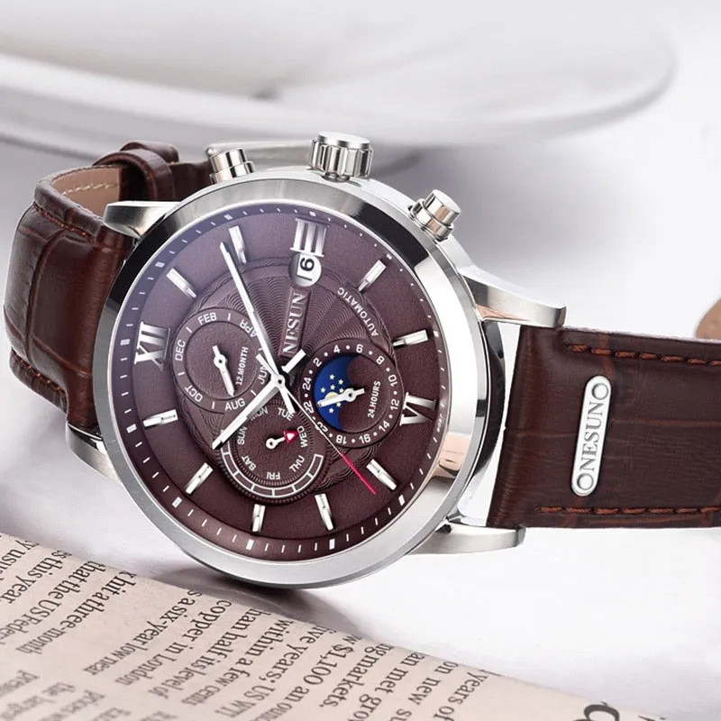 Switzerland Brand Mechanical Watches For Men Nesun Luxury Sport Leather Automatic Watches Mens Clocks With Box Relogio Masculino