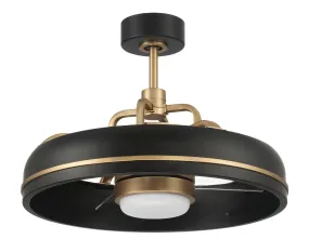 Taylor 20" Ceiling Fan in Flat Black & Satin Brass