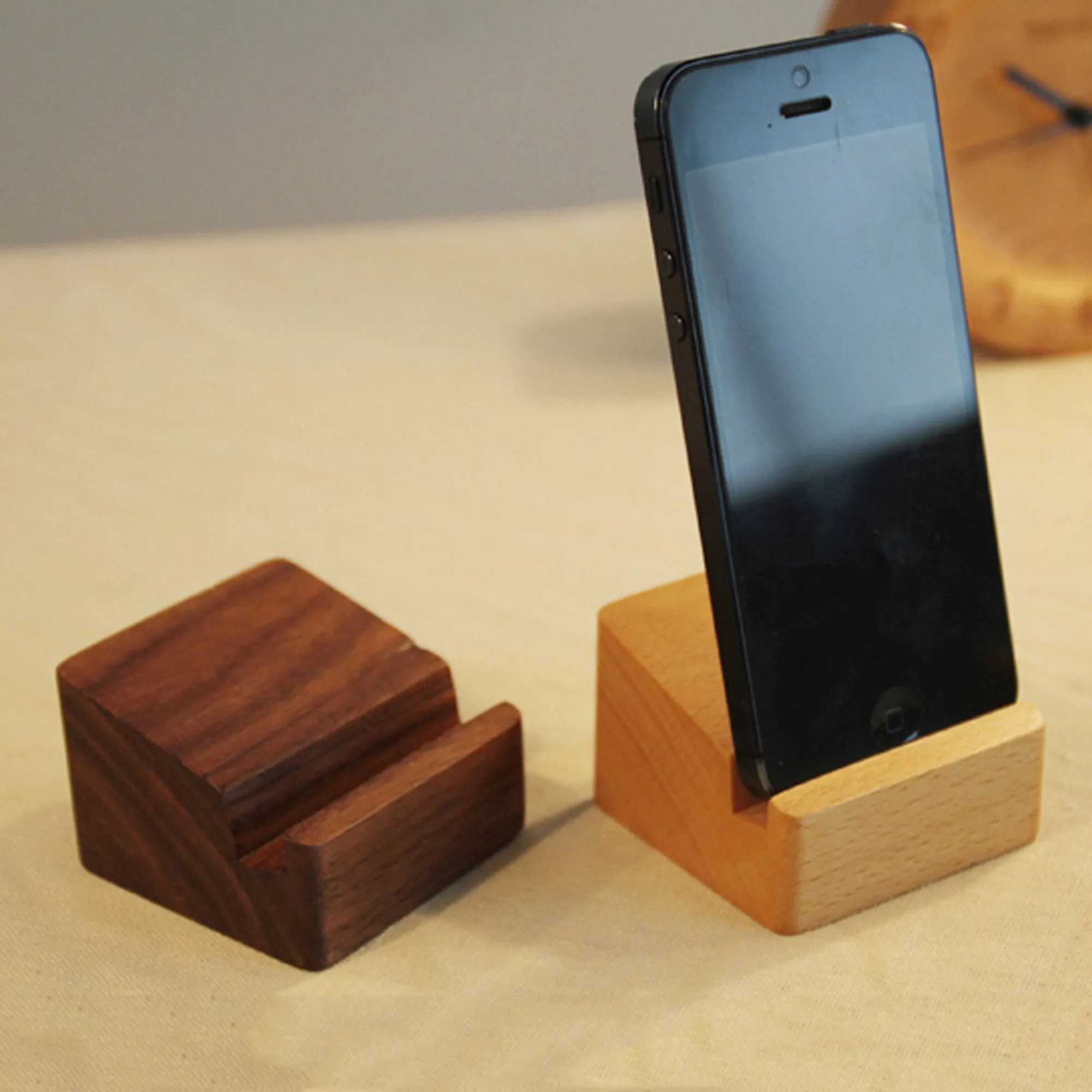 The Decent Living US Walnut Wood Phone Holder