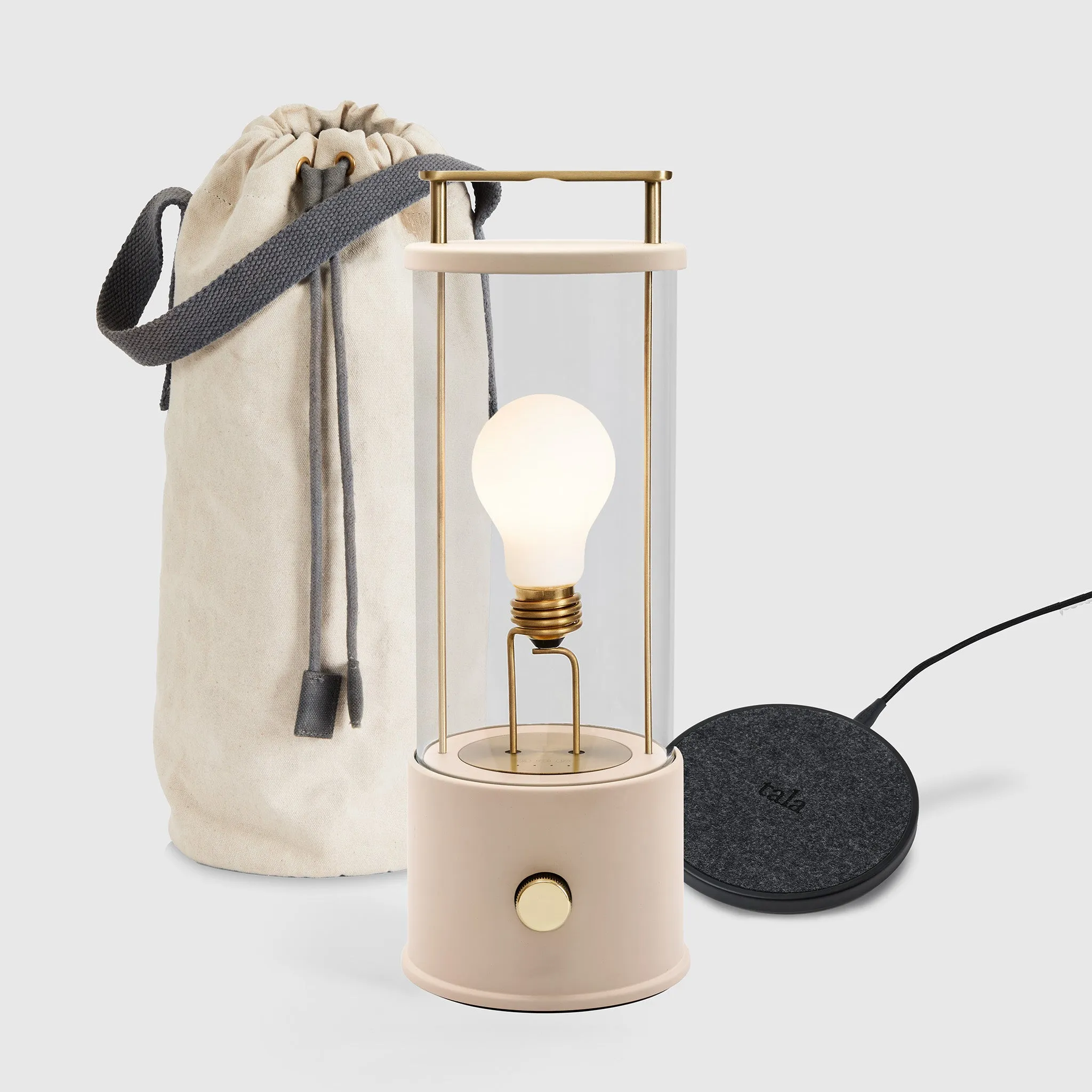 The Muse Portable Lamp in Setting Plaster Pink Bundle