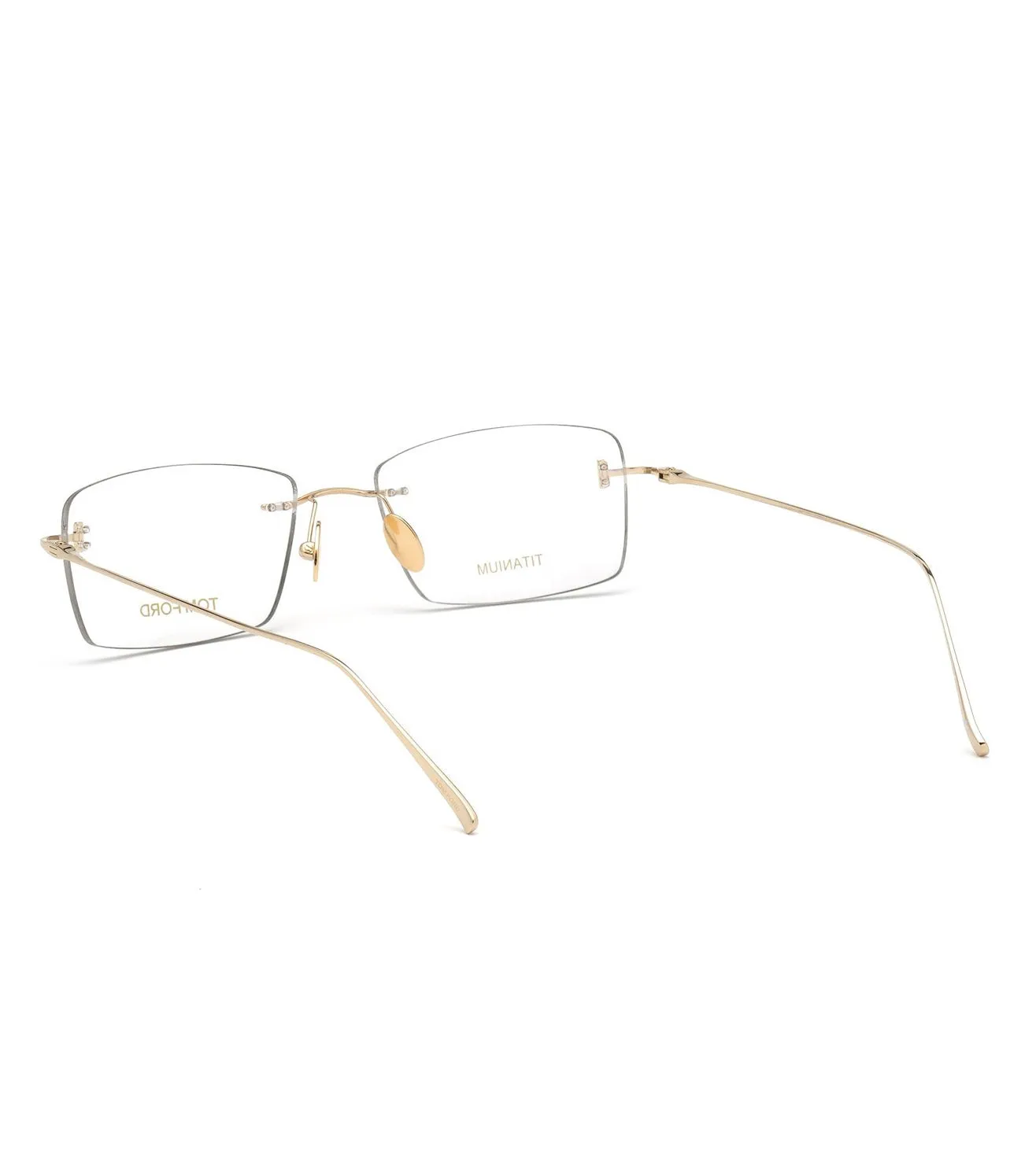 Tom Ford Men's Rose Gold Rectangular Optical Frame