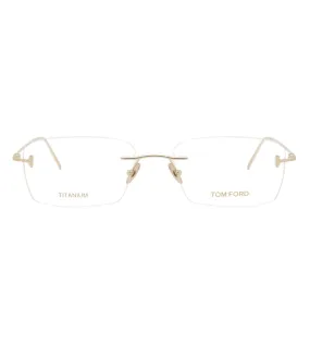 Tom Ford Men's Rose Gold Rectangular Optical Frame