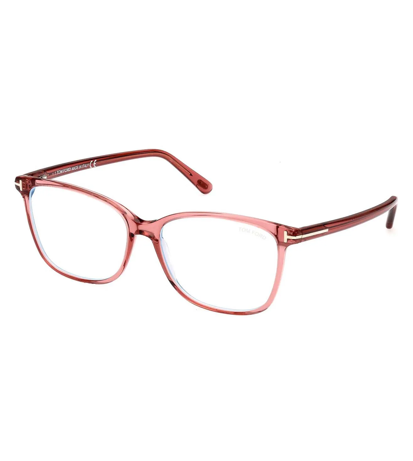 Tom Ford Women's Pink Crystal Square Optical Frame