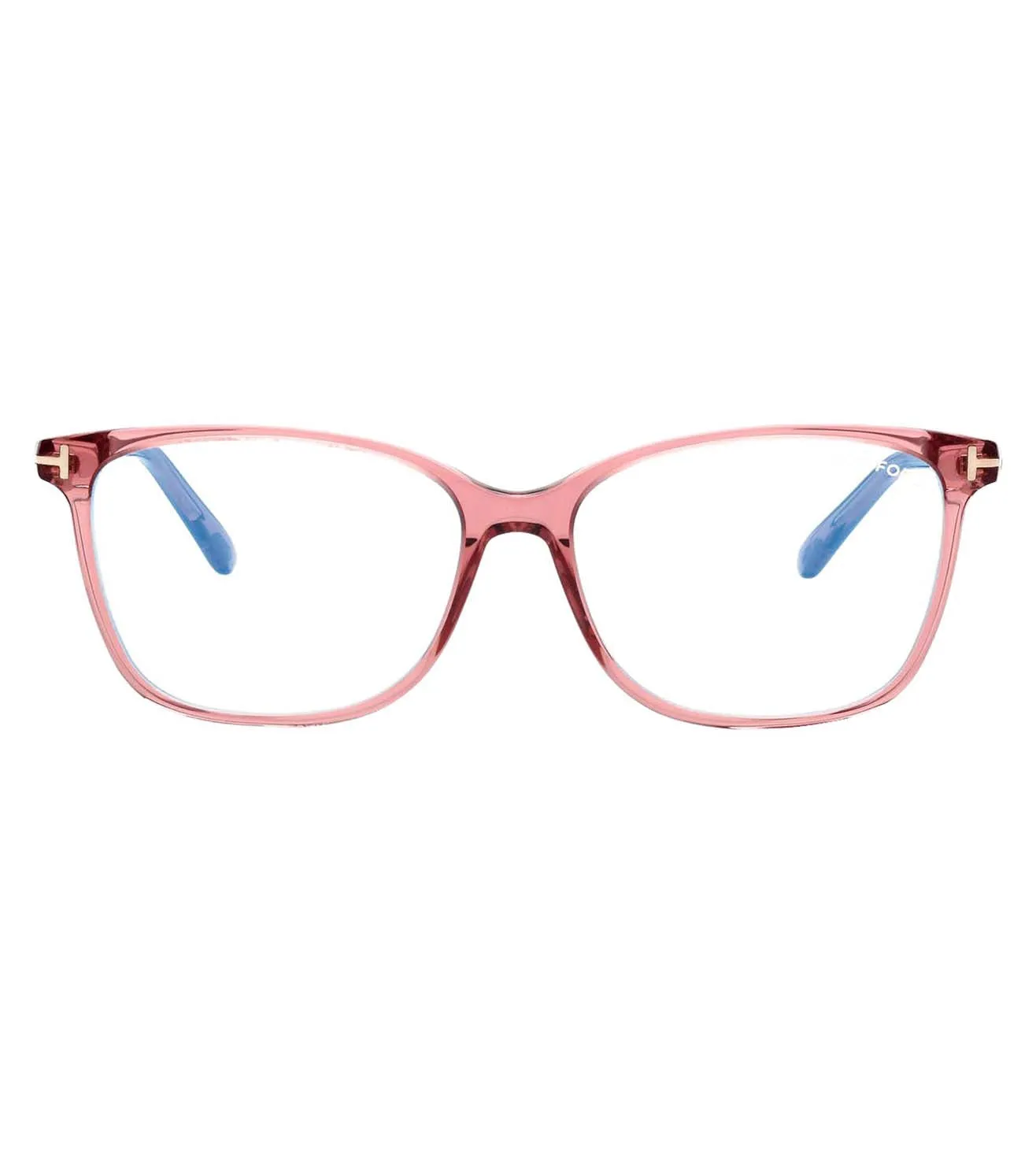 Tom Ford Women's Pink Crystal Square Optical Frame