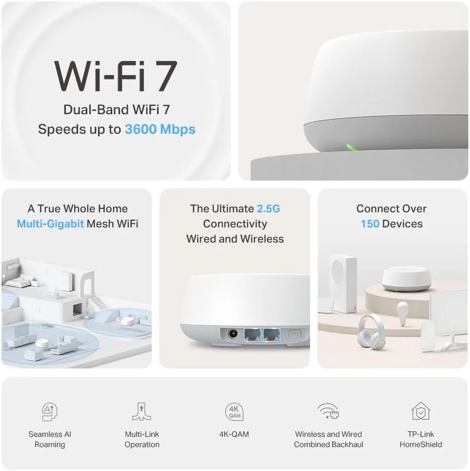 TP-Link Deco BE25 BE5000 Whole Home Mesh WiFi 7 System System (3件裝)