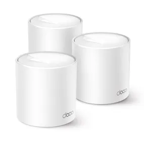 TP-Link Deco X10 (3-Pack) AX1500 WIFI 6 Home Mesh System, Max 520m Wireless Range, 1500Mbps Dual Band 5GHz / 2.4GHz Speeds, AI-Driven, 2x Gigabit ports, OFDMA / MU-MIMO 120 Device Connections, Parental Controls and Mobile App Monitoring