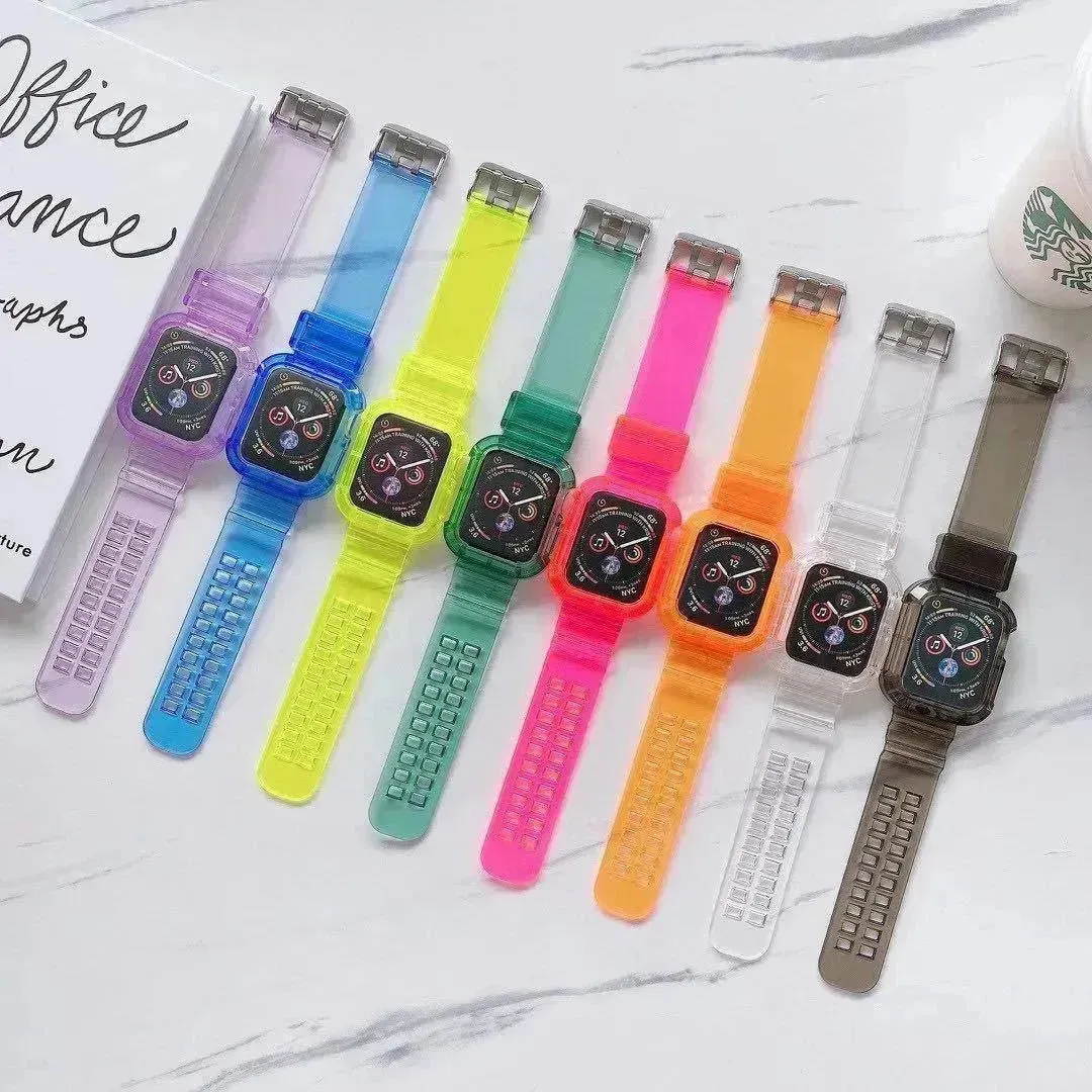 Transparent TPU Protective Candy Glacier One Smart Watch Strap Watch Band