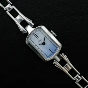 Vintage Soviet womens mechanical watch Luch blue dial