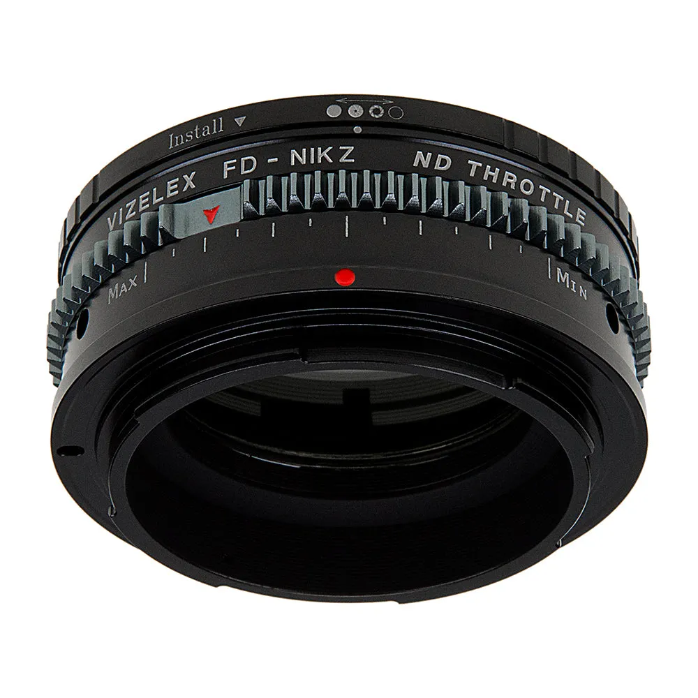 Vizelex Cine ND Throttle Lens Mount Adapter - Compatible with Canon FD & FL 35mm SLR lenses to Nikon Z-Mount Mirrorless Cameras with Built-In Variable ND Filter (2 to 8 Stops) from Fotodiox Pro