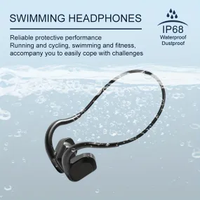 Waterproof Swimming Headphones With MP3 Player 32G Memory, Bone Conduction Headphones Wireless 5.3 Open Ear Headset