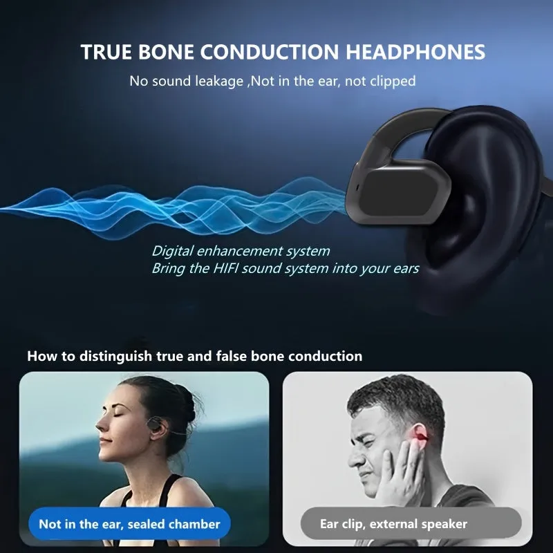 Waterproof Swimming Headphones With MP3 Player 32G Memory, Bone Conduction Headphones Wireless 5.3 Open Ear Headset