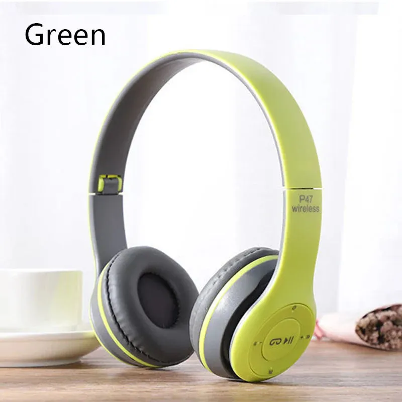 Wireless Headphones Bluetooth Compatible 5.0 P47 Headphones with Memory TF Card Foldable Headphones for iPhone Android Huawei