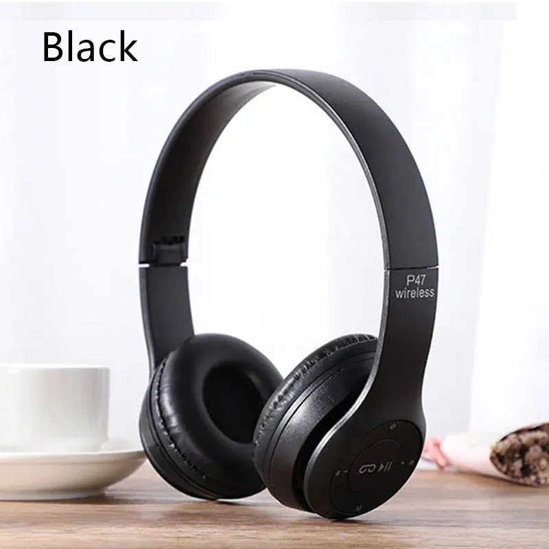 Wireless Headphones Bluetooth Compatible 5.0 P47 Headphones with Memory TF Card Foldable Headphones for iPhone Android Huawei