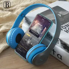 Wireless Headphones Bluetooth Compatible 5.0 P47 Headphones with Memory TF Card Foldable Headphones for iPhone Android Huawei