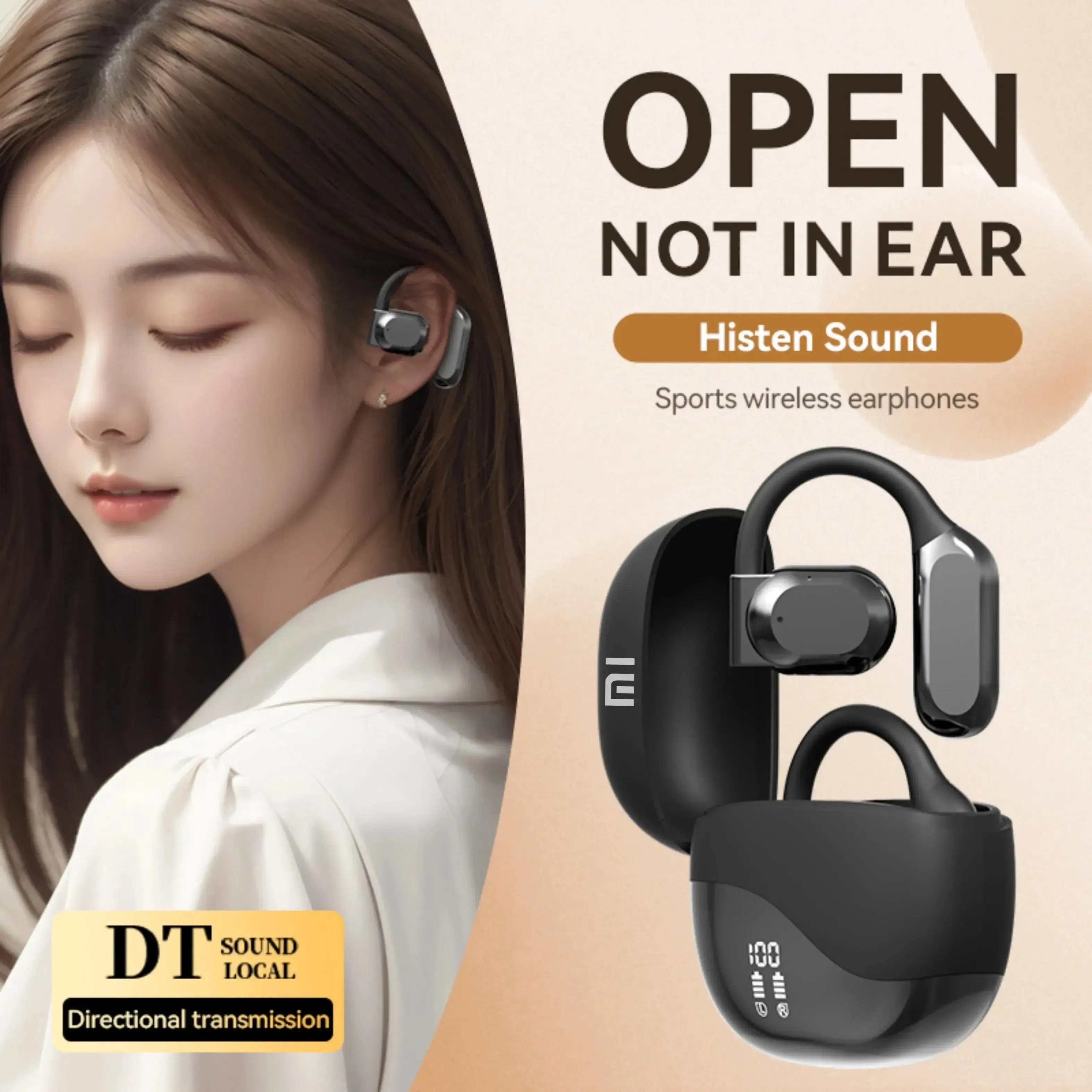 Xiaomi Wireless Earphones Earhook HIFI Bluetooth 5.3 Running Game Earphones Voice Call with Digital Display Microphone