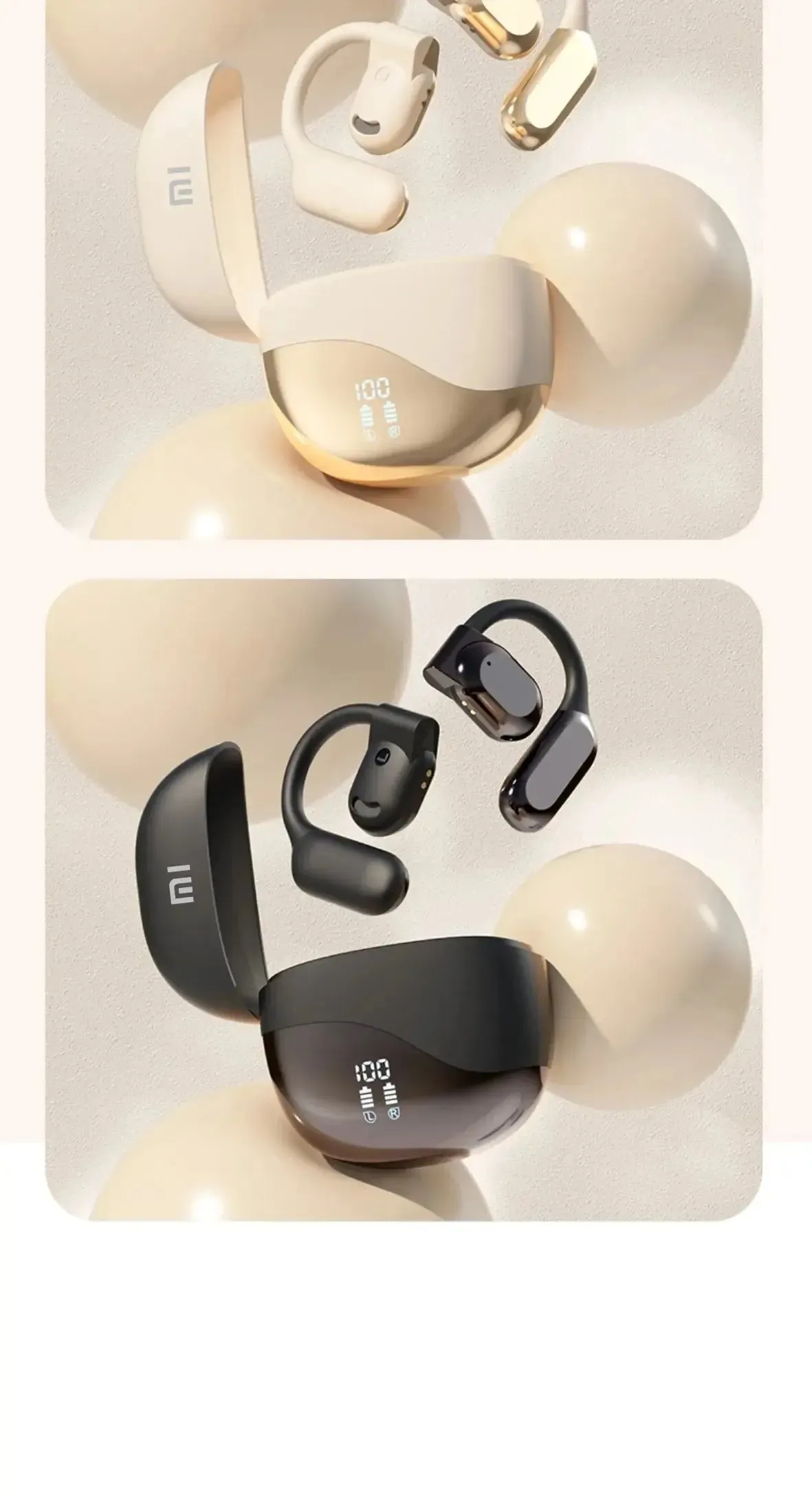 Xiaomi Wireless Earphones Earhook HIFI Bluetooth 5.3 Running Game Earphones Voice Call with Digital Display Microphone